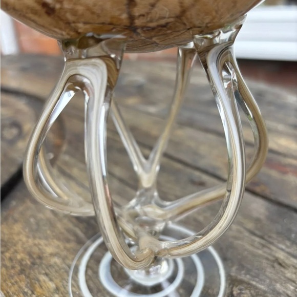 Murano Style Art Glass by Jozefina Krosno Octopus Oil Lamp Made in Poland 9”New - Picture 5 of 6